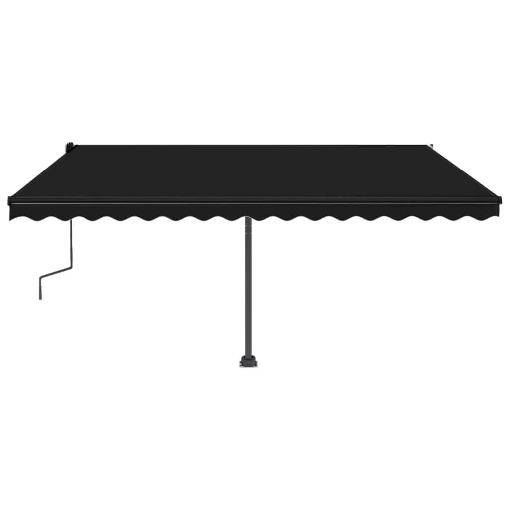 vidaXL Copertină autonomă retractabilă manual, antracit, 450x300 cm vidaXL Copertină autonomă retractabilă manual, antracit, 450x300 cm