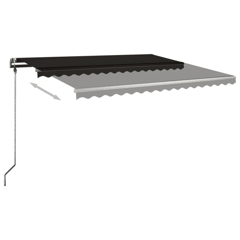 vidaXL Copertină autonomă retractabilă manual, antracit, 450x300 cm vidaXL Copertină autonomă retractabilă manual, antracit, 450x300 cm
