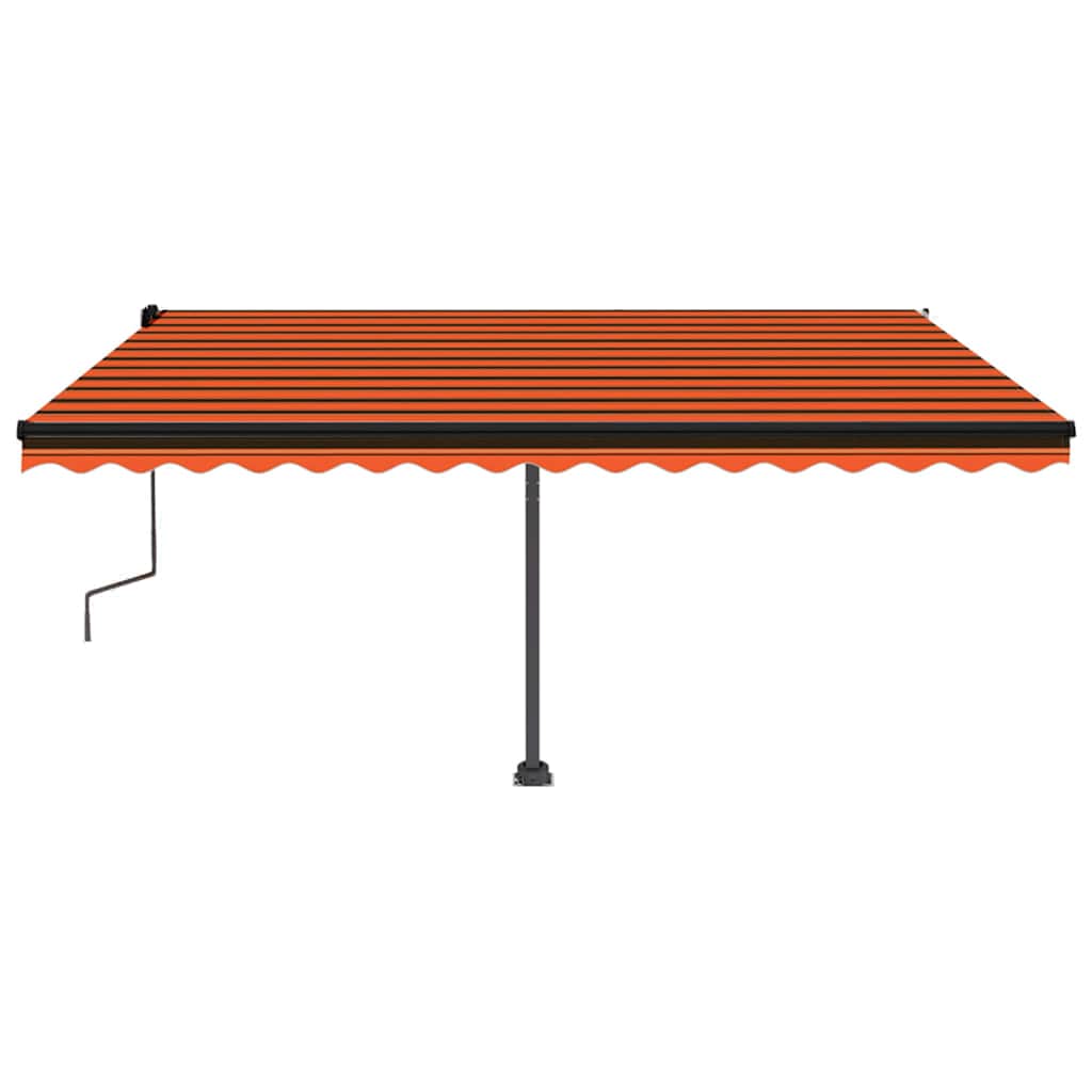 vidaXL Copertină autonomă retractabil manual portocaliu/maro 450x300cm vidaXL Copertină autonomă retractabil manual portocaliu/maro 450x300cm