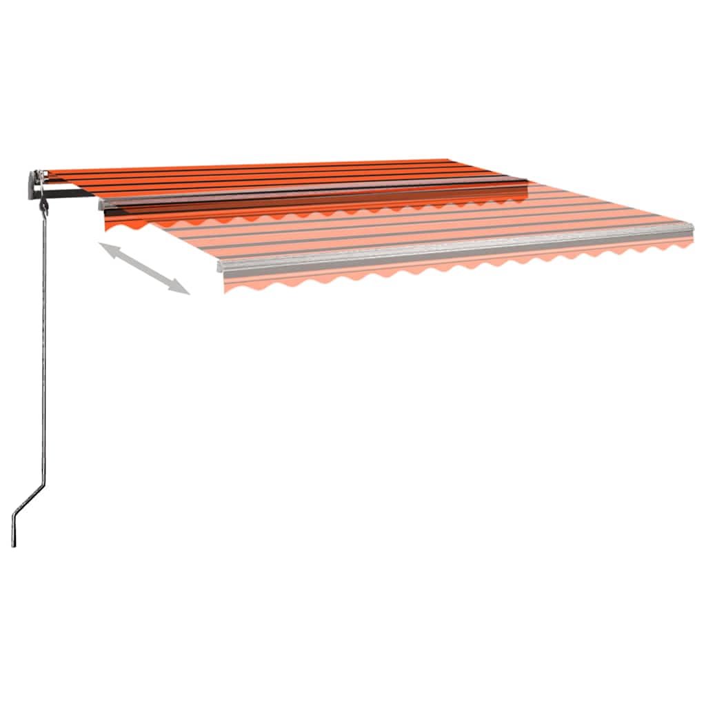 vidaXL Copertină autonomă retractabil manual portocaliu/maro 450x300cm vidaXL Copertină autonomă retractabil manual portocaliu/maro 450x300cm