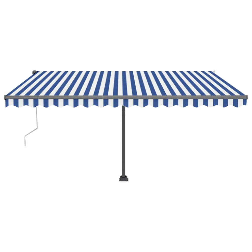 vidaXL Copertină autonomă retractabilă automat albastru&alb 450x300 cm vidaXL Copertină autonomă retractabilă automat albastru&alb 450x300 cm