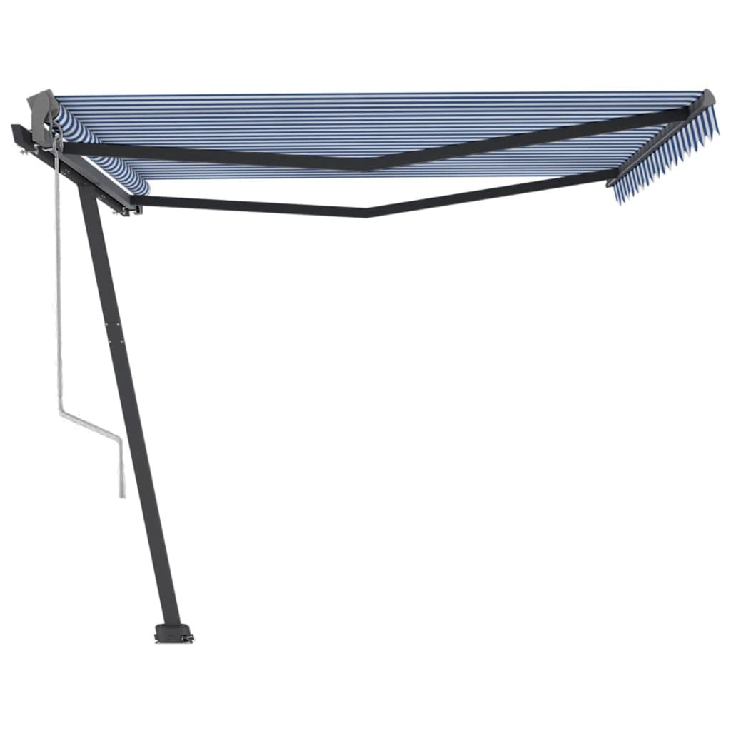 vidaXL Copertină autonomă retractabilă automat albastru&alb 450x300 cm vidaXL Copertină autonomă retractabilă automat albastru&alb 450x300 cm