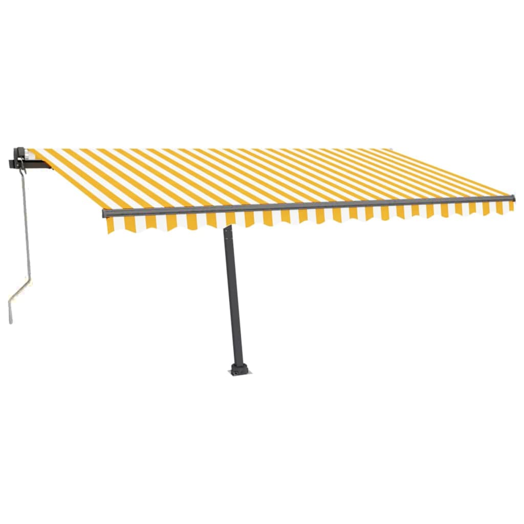 vidaXL Copertină autonomă retractabilă automat galben&alb 450x300 cm