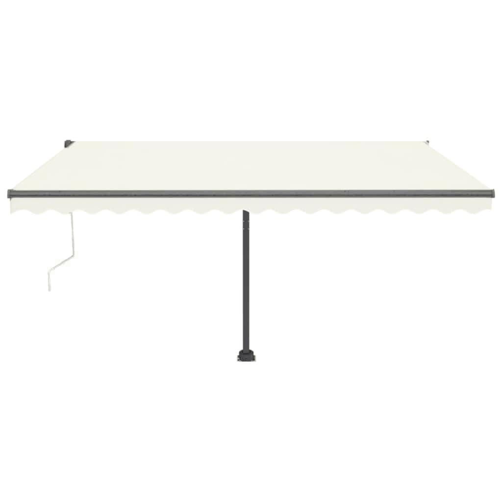 vidaXL Copertină automată cu senzor vânt & LED, crem, 450x300 cm