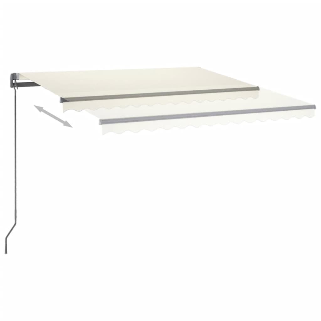 vidaXL Copertină automată cu senzor vânt & LED, crem, 450x300 cm