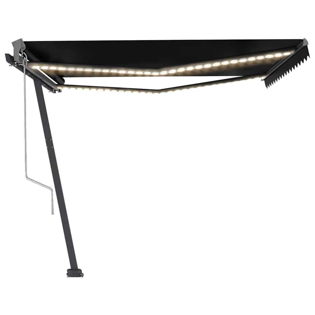 vidaXL Copertină automată cu senzor vânt & LED, antracit, 450x300 cm