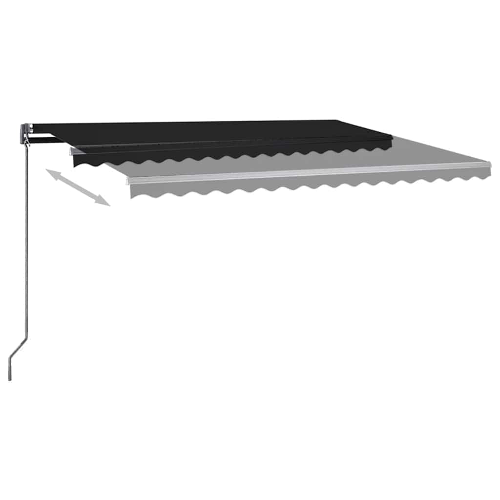 vidaXL Copertină automată cu senzor vânt & LED, antracit, 450x300 cm
