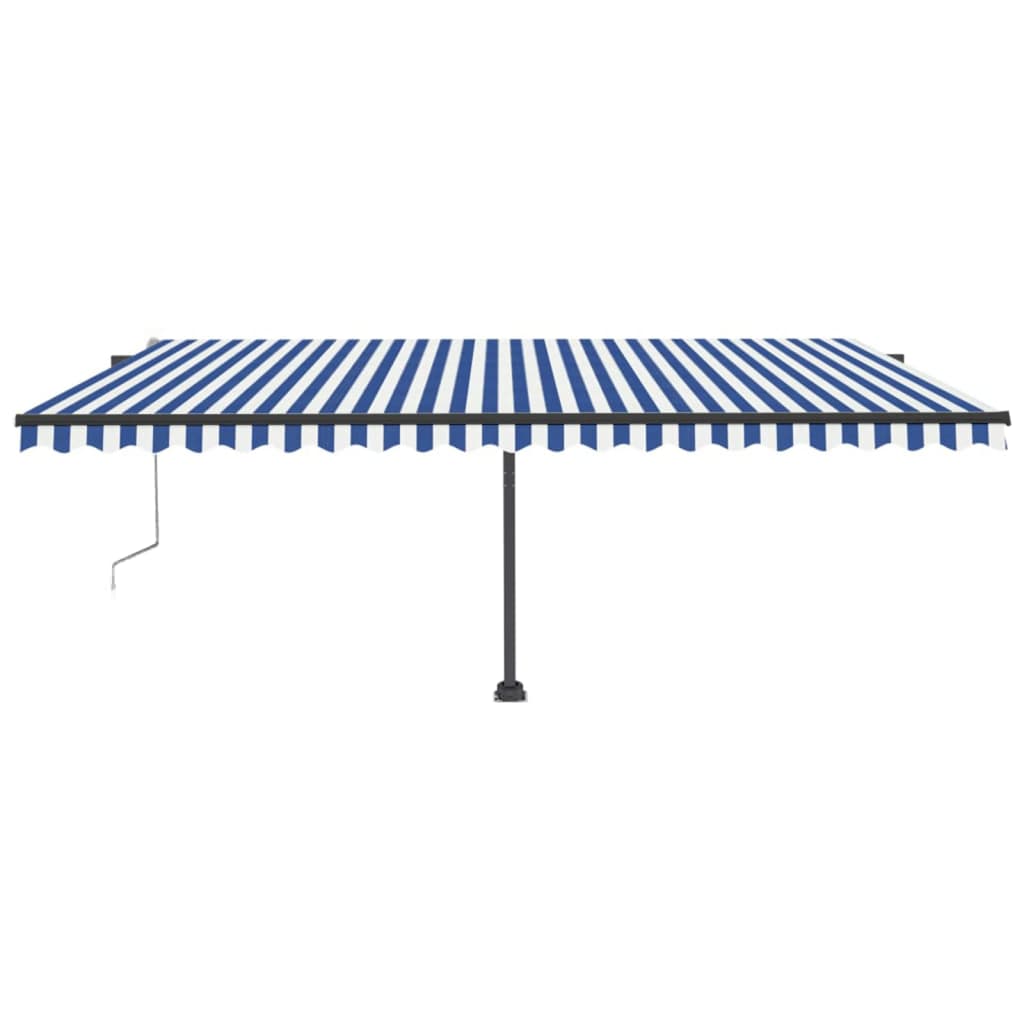 vidaXL Copertină autonomă retractabilă automat albastru&alb 500x300 cm vidaXL Copertină autonomă retractabilă automat albastru&alb 500x300 cm