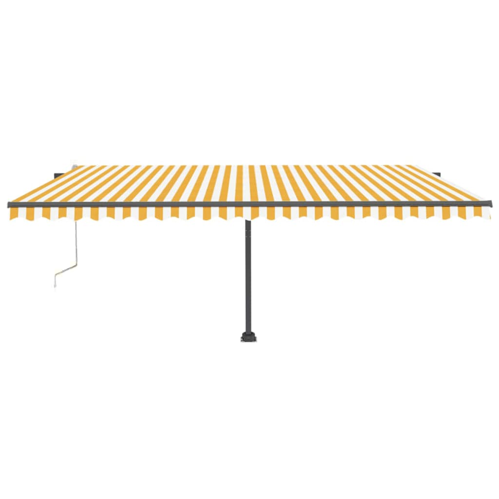 vidaXL Copertină autonomă retractabilă automat galben&alb 500x300 cm vidaXL Copertină autonomă retractabilă automat galben&alb 500x300 cm