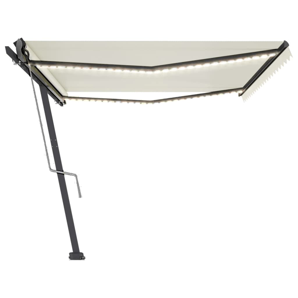 vidaXL Copertină automată cu senzor vânt & LED, crem, 500x300 cm vidaXL Copertină automată cu senzor vânt & LED, crem, 500x300 cm