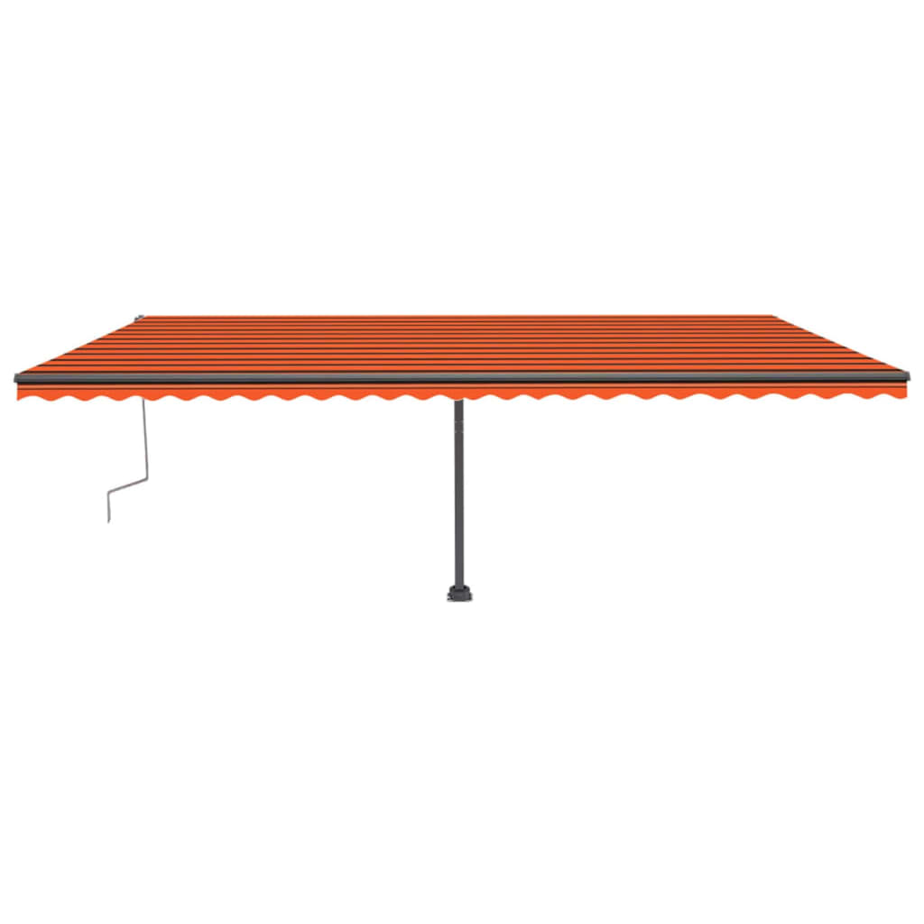 vidaXL Copertină retractabilă manual, portocaliu/maro, 600x300 cm