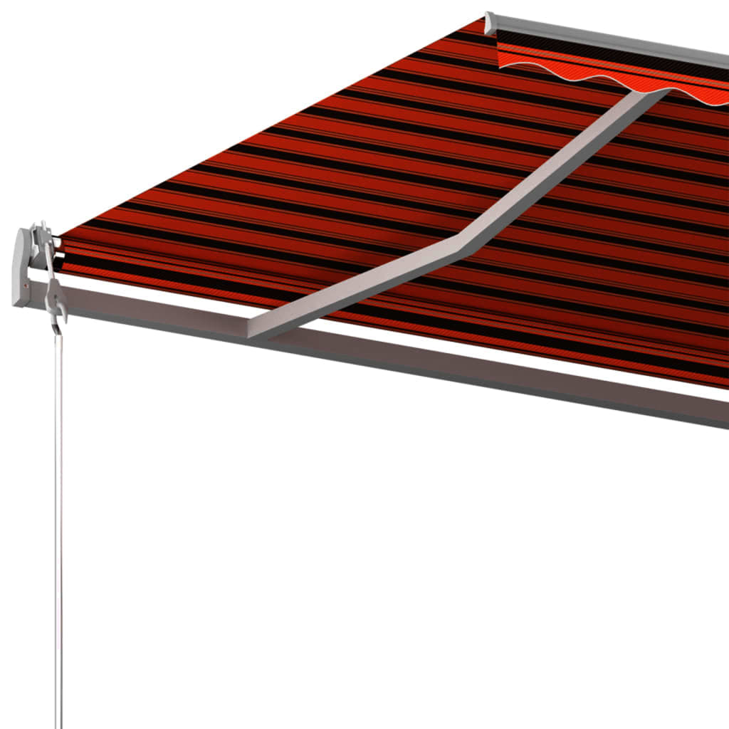 vidaXL Copertină retractabilă manual, portocaliu/maro, 600x300 cm