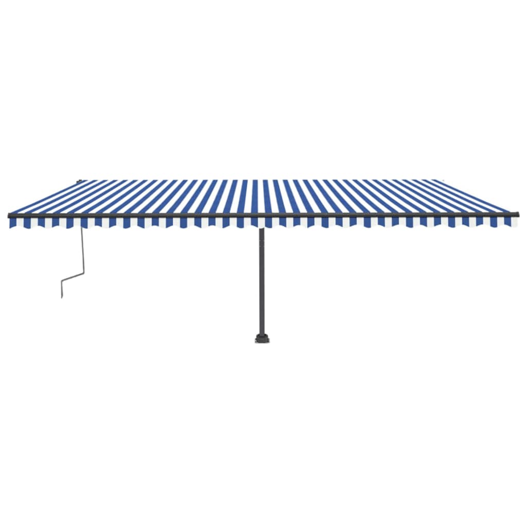 vidaXL Copertină retractabilă manual cu LED albastru și alb 600x300 cm