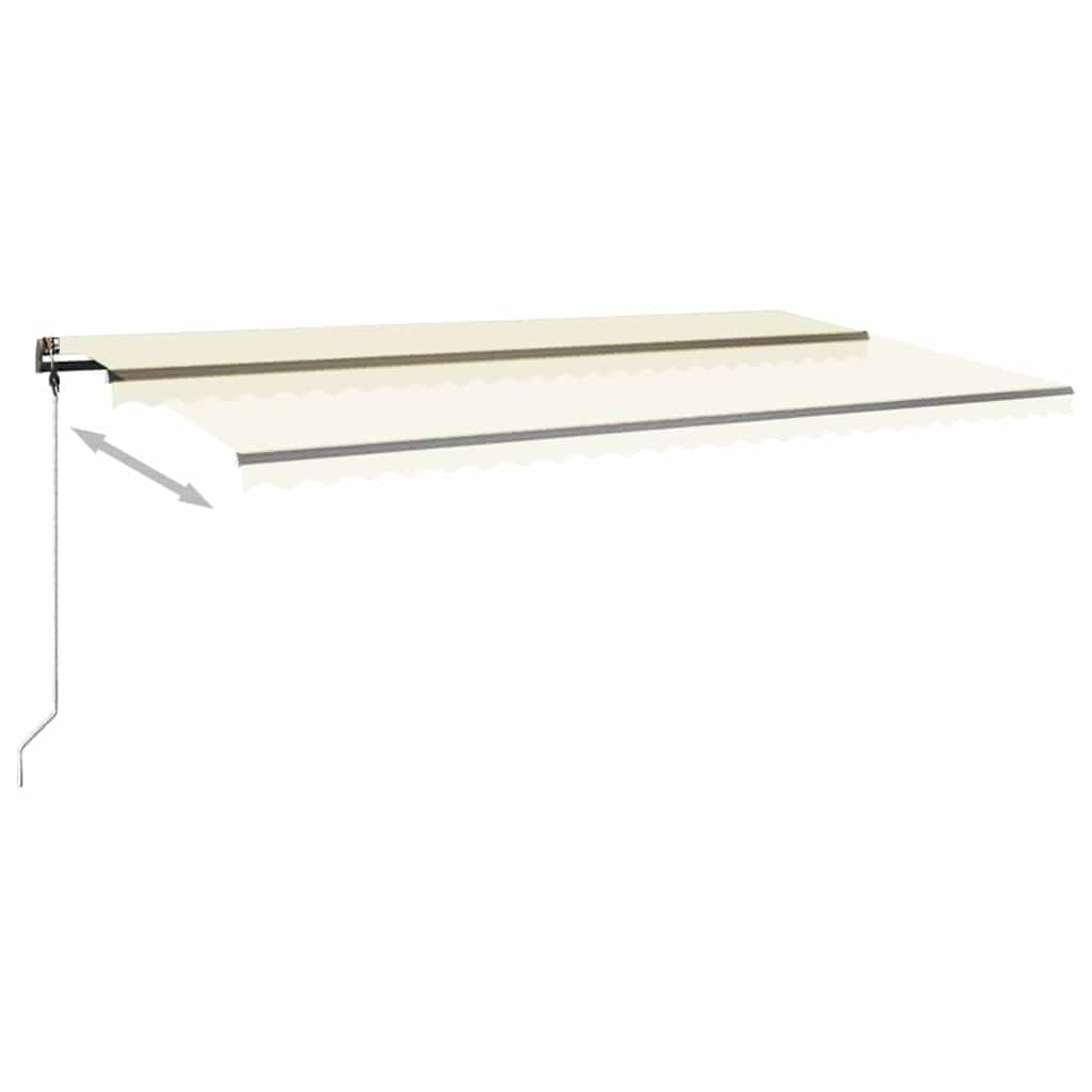 vidaXL Copertină retractabilă manual cu LED, crem, 600x300 cm