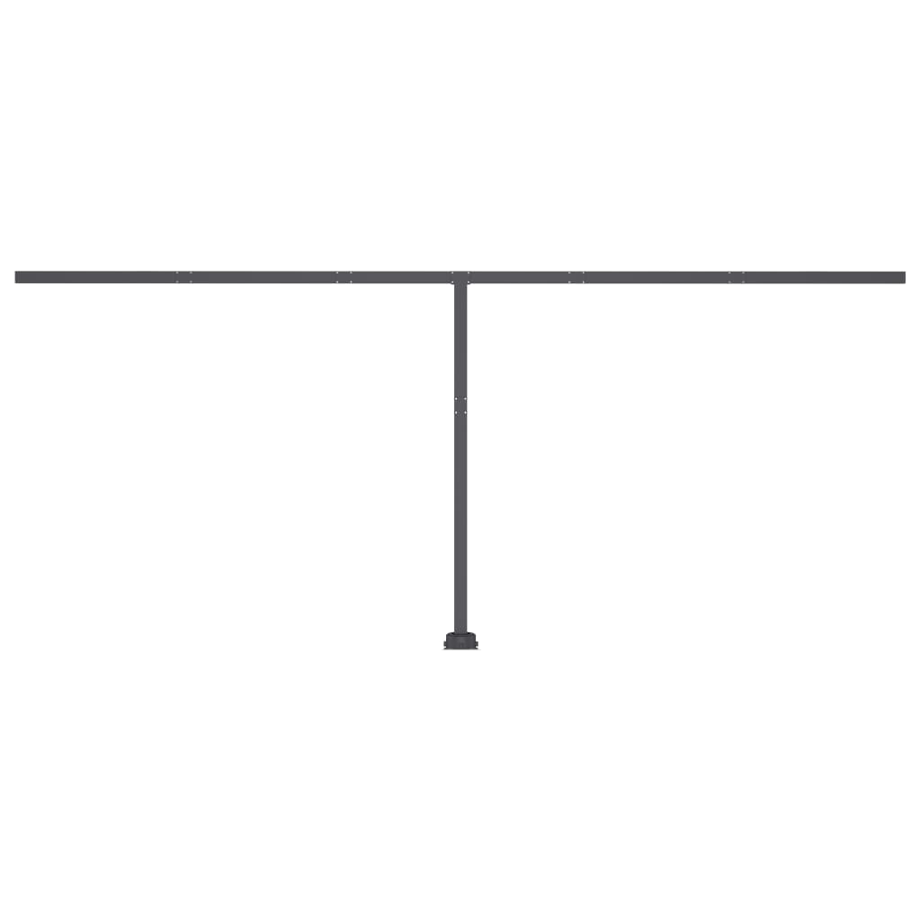 vidaXL Copertină retractabilă manual LED, portocaliu/maro, 600x300 cm