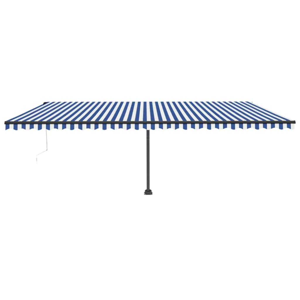 vidaXL Copertină autonomă retractabilă automat albastru/alb 600x300 cm vidaXL Copertină autonomă retractabilă automat albastru/alb 600x300 cm