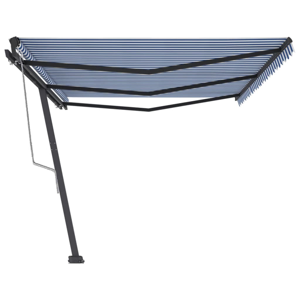 vidaXL Copertină autonomă retractabilă automat albastru/alb 600x300 cm vidaXL Copertină autonomă retractabilă automat albastru/alb 600x300 cm