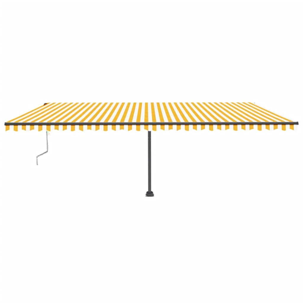 vidaXL Copertină autonomă retractabilă automat galben&alb 600x300 cm vidaXL Copertină autonomă retractabilă automat galben&alb 600x300 cm