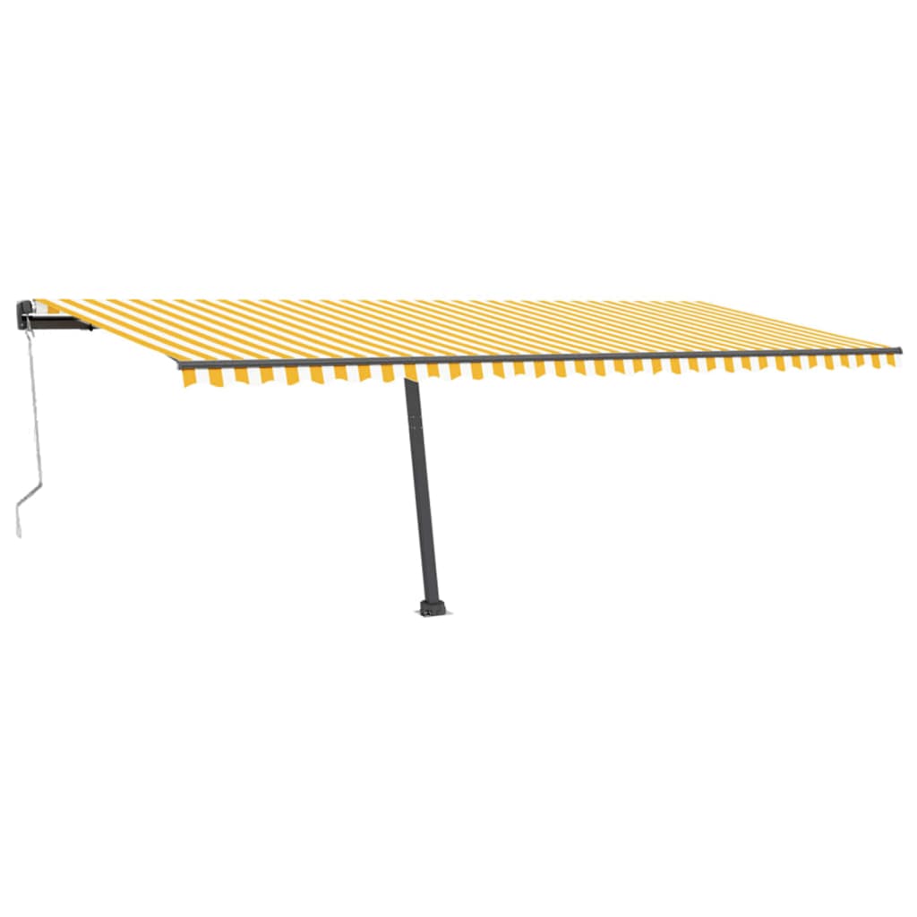 vidaXL Copertină autonomă retractabilă automat galben&alb 600x300 cm vidaXL Copertină autonomă retractabilă automat galben&alb 600x300 cm
