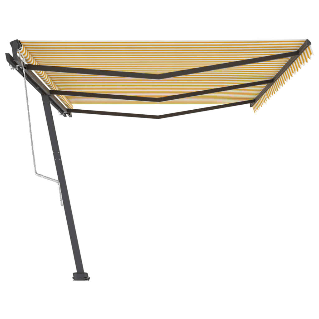 vidaXL Copertină autonomă retractabilă automat galben&alb 600x300 cm vidaXL Copertină autonomă retractabilă automat galben&alb 600x300 cm