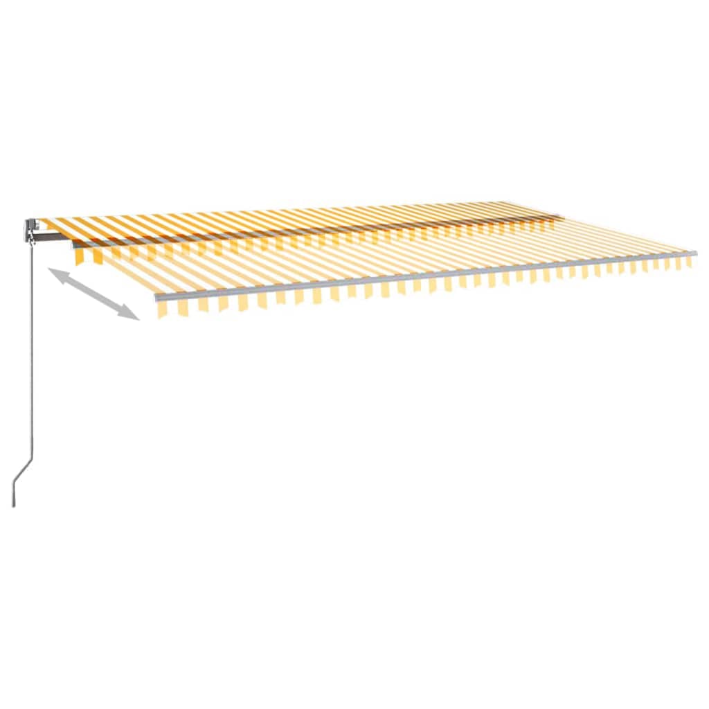 vidaXL Copertină autonomă retractabilă automat galben&alb 600x300 cm vidaXL Copertină autonomă retractabilă automat galben&alb 600x300 cm
