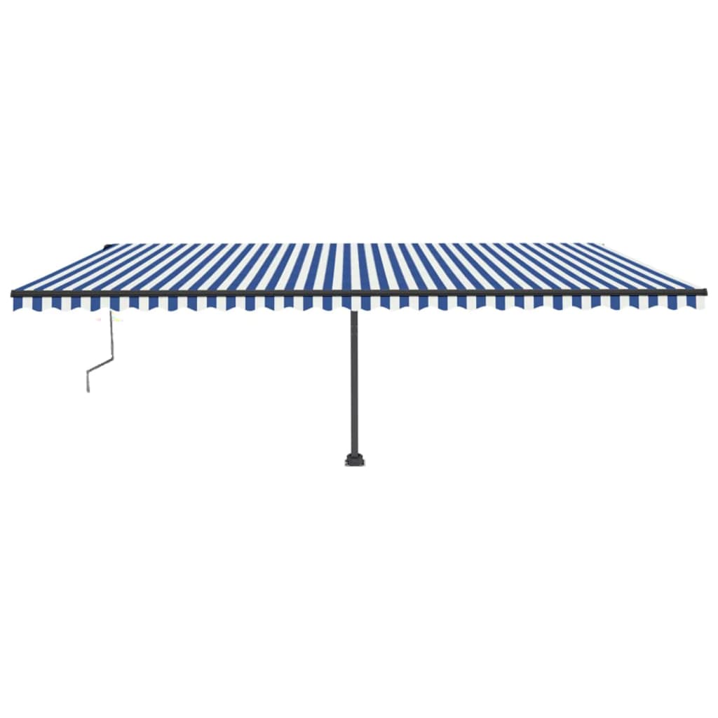 vidaXL Copertină automată cu senzor vânt&LED, albastru&alb, 600x300 cm vidaXL Copertină automată cu senzor vânt&LED, albastru&alb, 600x300 cm