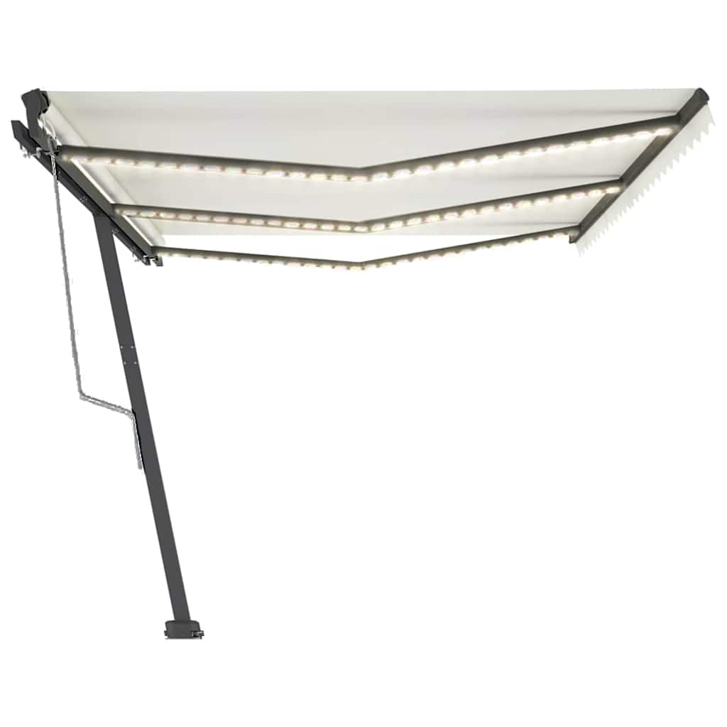 vidaXL Copertină automată cu LED & senzor vânt, crem, 600x300 cm vidaXL Copertină automată cu LED & senzor vânt, crem, 600x300 cm