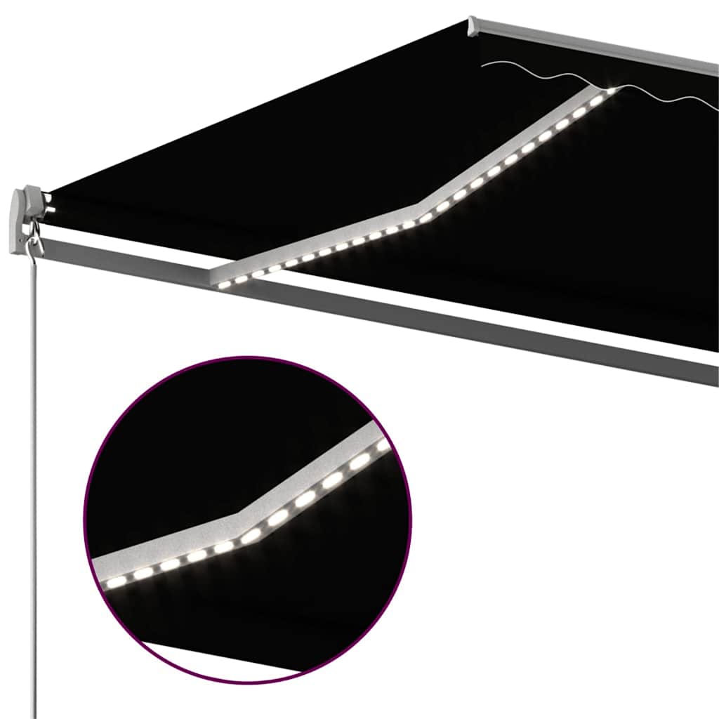 vidaXL Copertină automată cu senzor vânt & LED, antracit, 600x300 cm vidaXL Copertină automată cu senzor vânt & LED, antracit, 600x300 cm