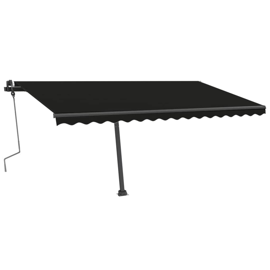 vidaXL Copertină autonomă retractabilă manual, antracit, 400x350 cm vidaXL Copertină autonomă retractabilă manual, antracit, 400x350 cm