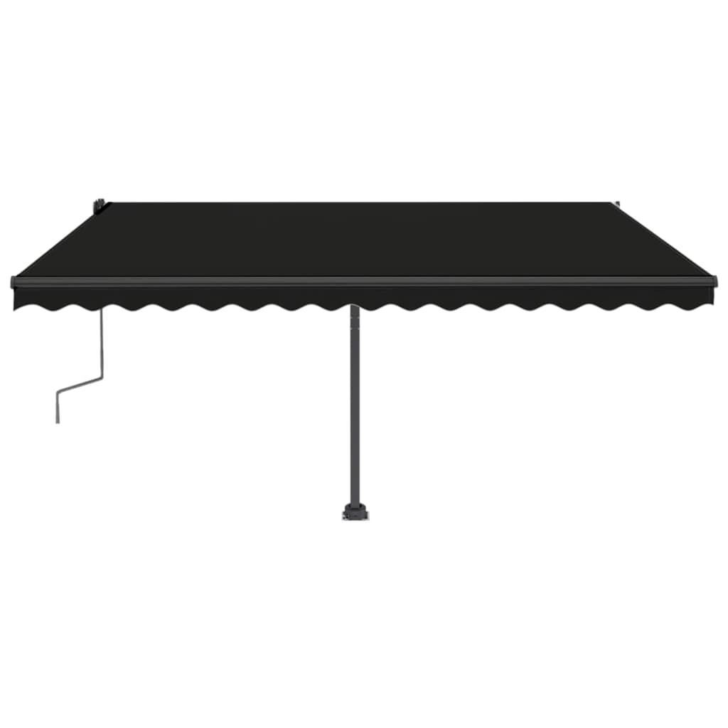 vidaXL Copertină autonomă retractabilă manual, antracit, 400x350 cm vidaXL Copertină autonomă retractabilă manual, antracit, 400x350 cm