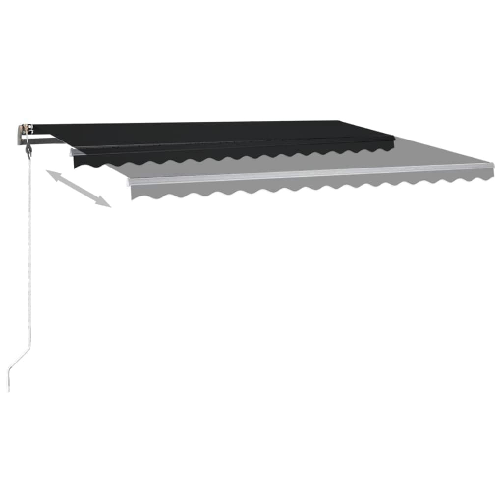 vidaXL Copertină retractabilă manual cu LED, antracit, 400x350 cm