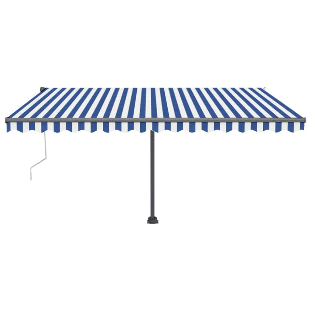 vidaXL Copertină autonomă retractabilă automat albastru&alb 400x350 cm vidaXL Copertină autonomă retractabilă automat albastru&alb 400x350 cm