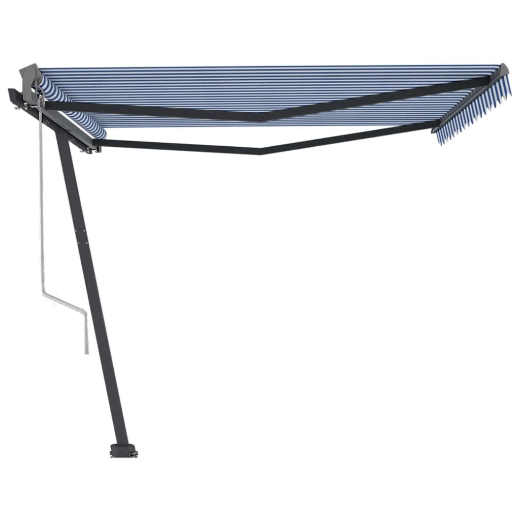 vidaXL Copertină autonomă retractabilă automat albastru&alb 400x350 cm vidaXL Copertină autonomă retractabilă automat albastru&alb 400x350 cm