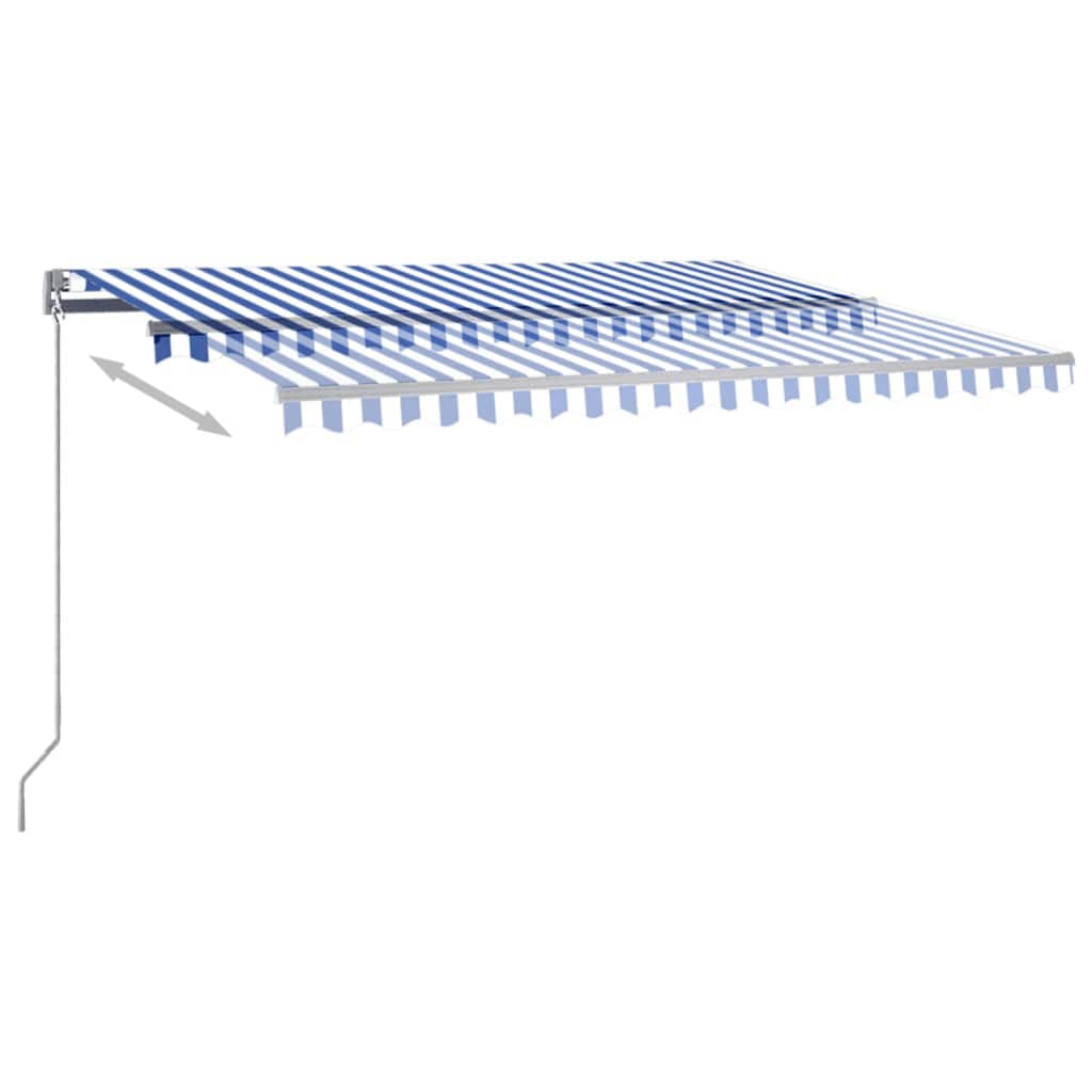 vidaXL Copertină autonomă retractabilă automat albastru&alb 400x350 cm vidaXL Copertină autonomă retractabilă automat albastru&alb 400x350 cm