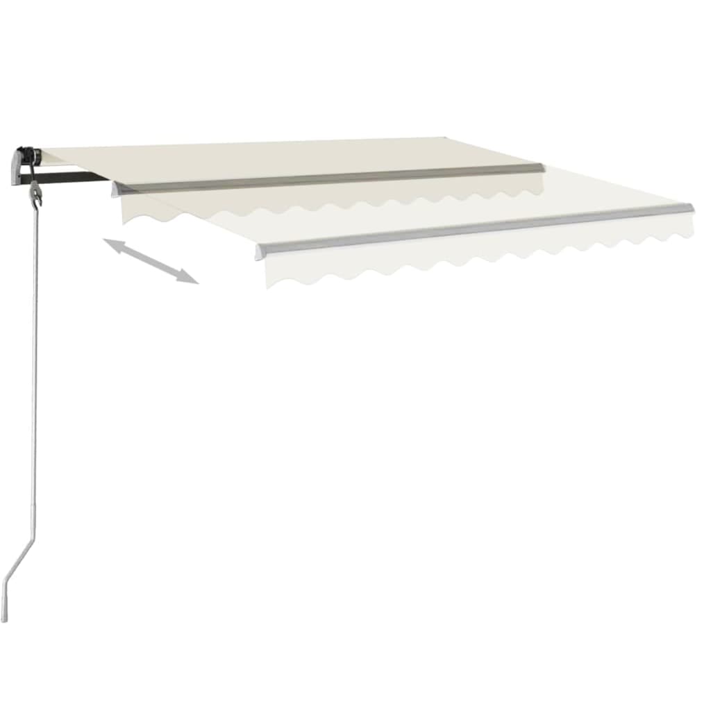 vidaXL Copertină autonomă retractabilă automat, crem, 400x350 cm vidaXL Copertină autonomă retractabilă automat, crem, 400x350 cm