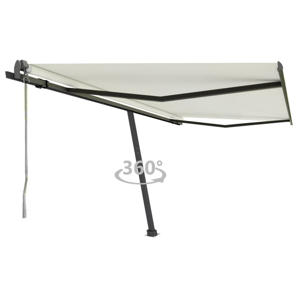 vidaXL Copertină autonomă retractabilă automat, crem, 400x350 cm vidaXL Copertină autonomă retractabilă automat, crem, 400x350 cm