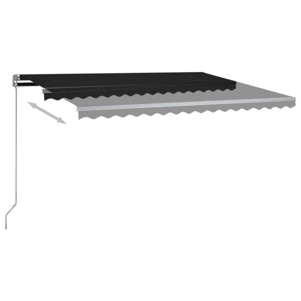 vidaXL Copertină autonomă retractabilă automat, antracit, 400x350 cm vidaXL Copertină autonomă retractabilă automat, antracit, 400x350 cm