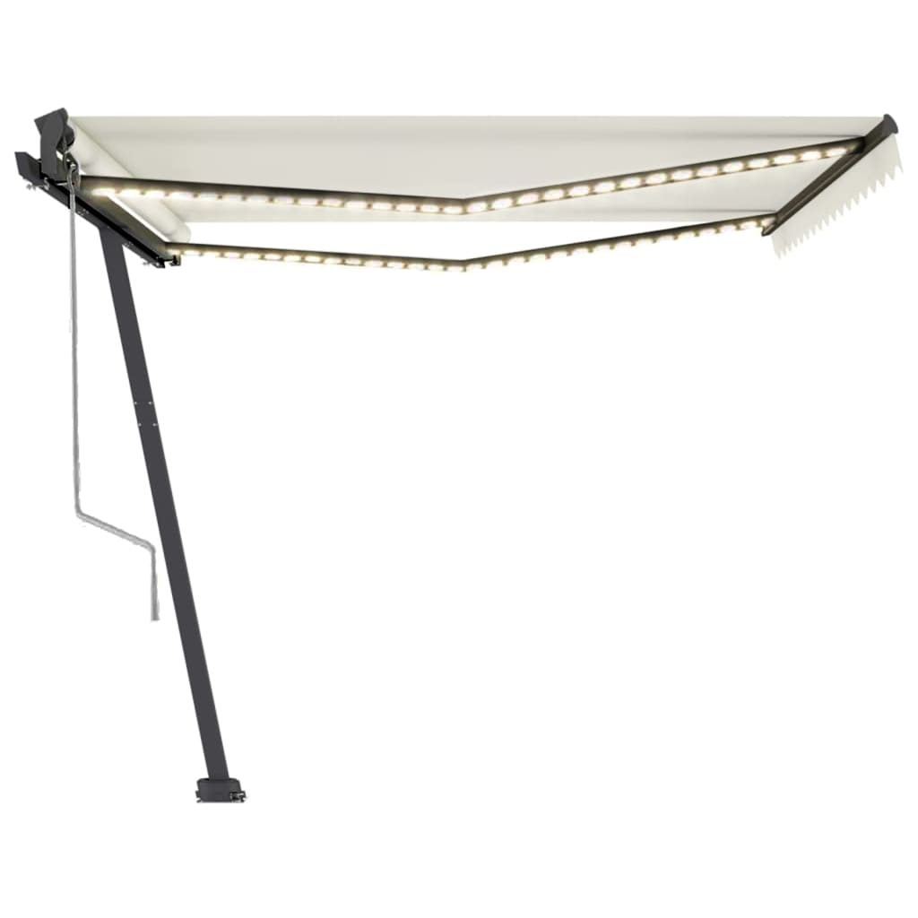 vidaXL Copertină automată cu senzor vânt & LED, crem, 400x350 cm vidaXL Copertină automată cu senzor vânt & LED, crem, 400x350 cm