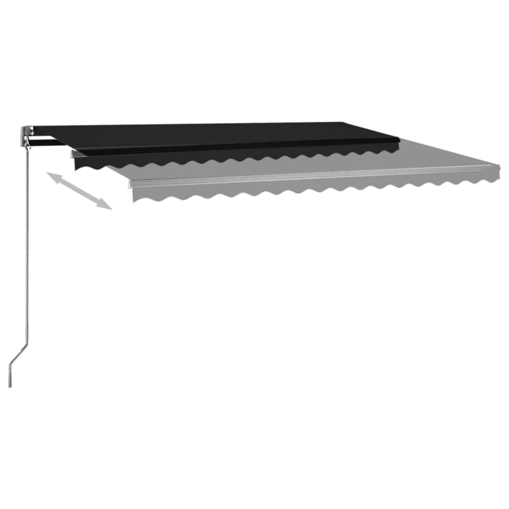 vidaXL Copertină automată cu senzor vânt & LED, antracit, 400x350 cm