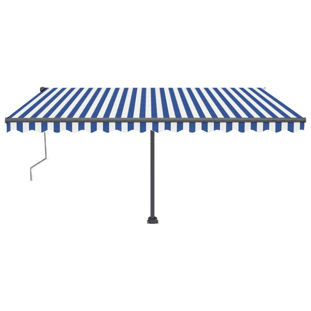 vidaXL Copertină autonomă retractabilă automat albastru&alb 450x350 cm vidaXL Copertină autonomă retractabilă automat albastru&alb 450x350 cm