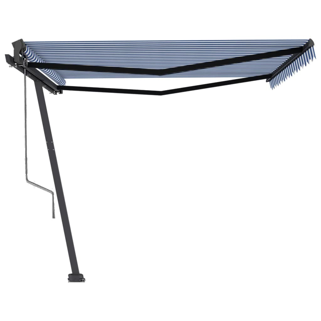 vidaXL Copertină autonomă retractabilă automat albastru&alb 450x350 cm vidaXL Copertină autonomă retractabilă automat albastru&alb 450x350 cm