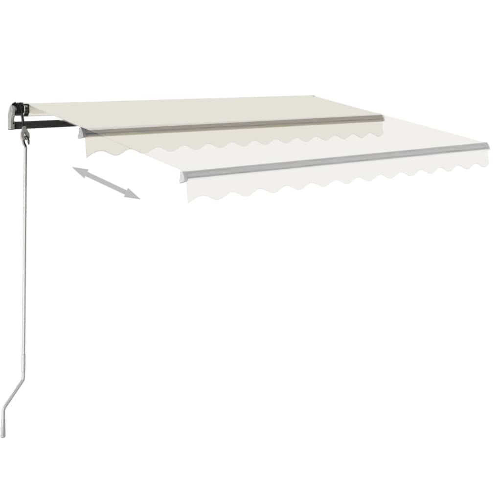 vidaXL Copertină autonomă retractabilă automat, crem, 450x350 cm vidaXL Copertină autonomă retractabilă automat, crem, 450x350 cm