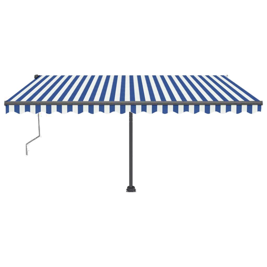 vidaXL Copertină automată cu LED&senzor vânt, albastru&alb, 450x350 cm vidaXL Copertină automată cu LED&senzor vânt, albastru&alb, 450x350 cm