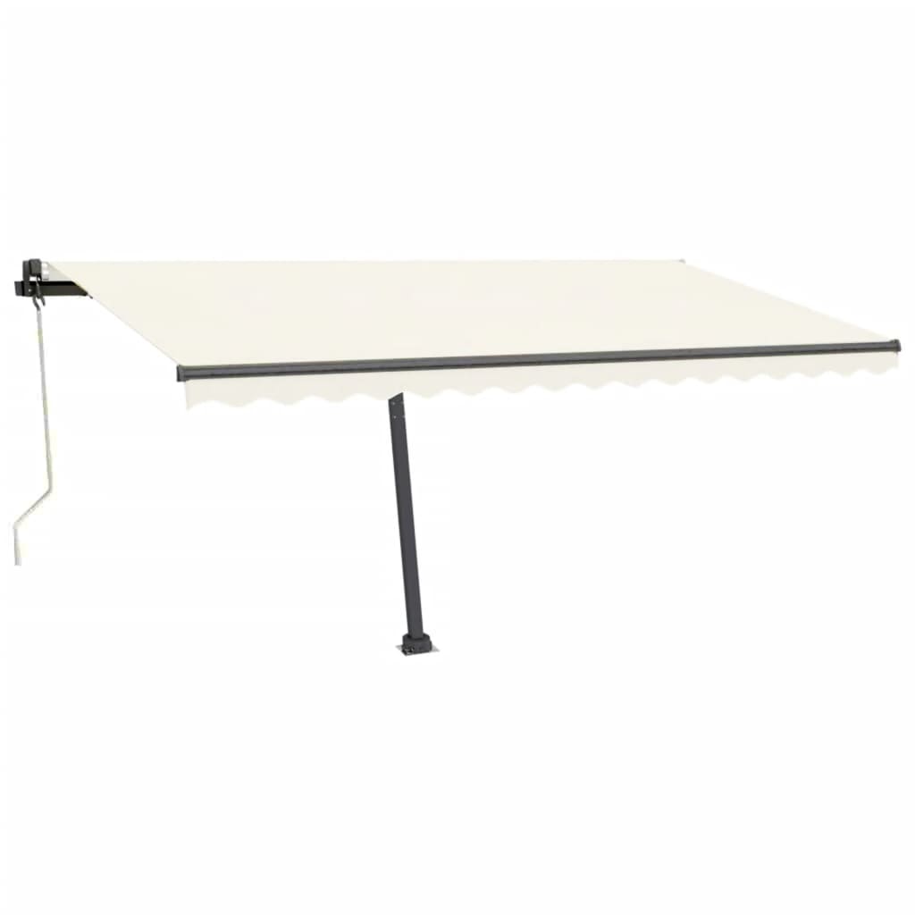 vidaXL Copertină automată cu LED & senzor vânt, crem, 450x350 cm vidaXL Copertină automată cu LED & senzor vânt, crem, 450x350 cm