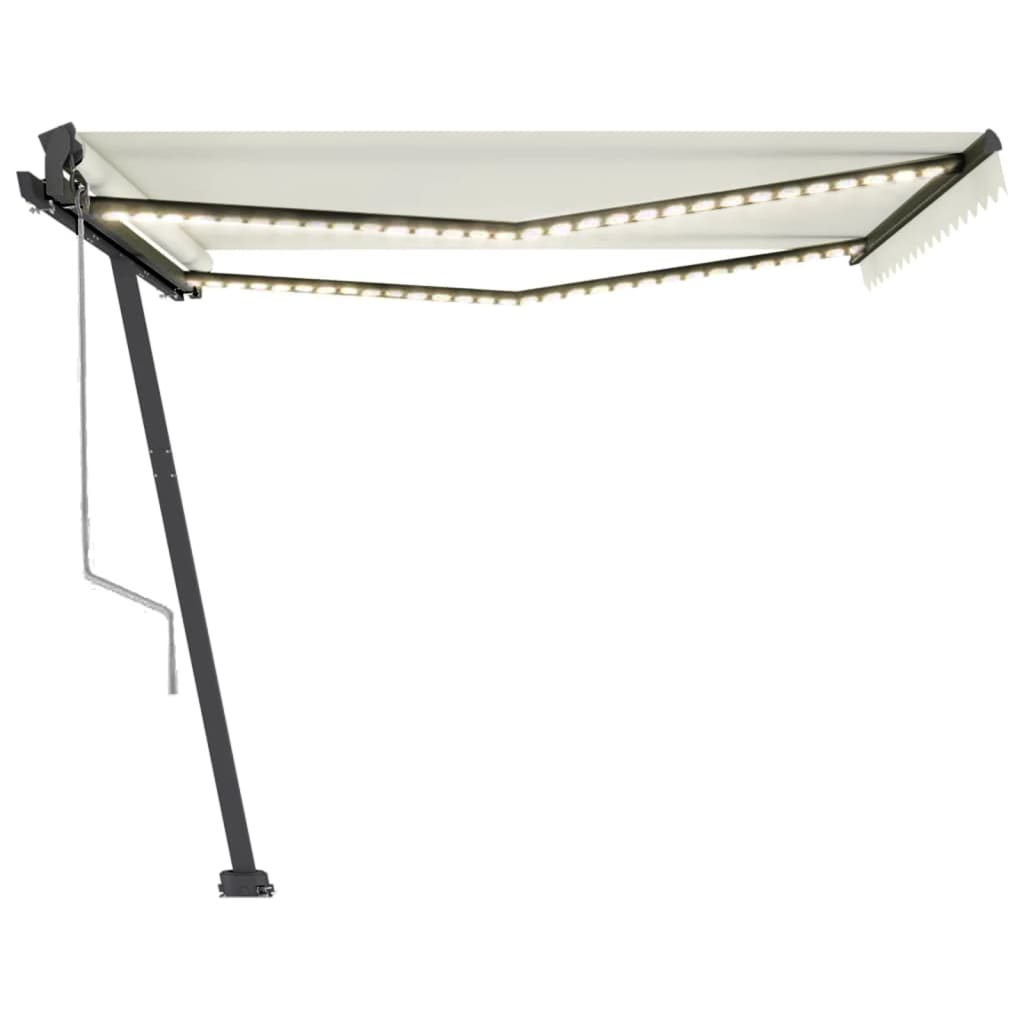 vidaXL Copertină automată cu LED & senzor vânt, crem, 450x350 cm vidaXL Copertină automată cu LED & senzor vânt, crem, 450x350 cm