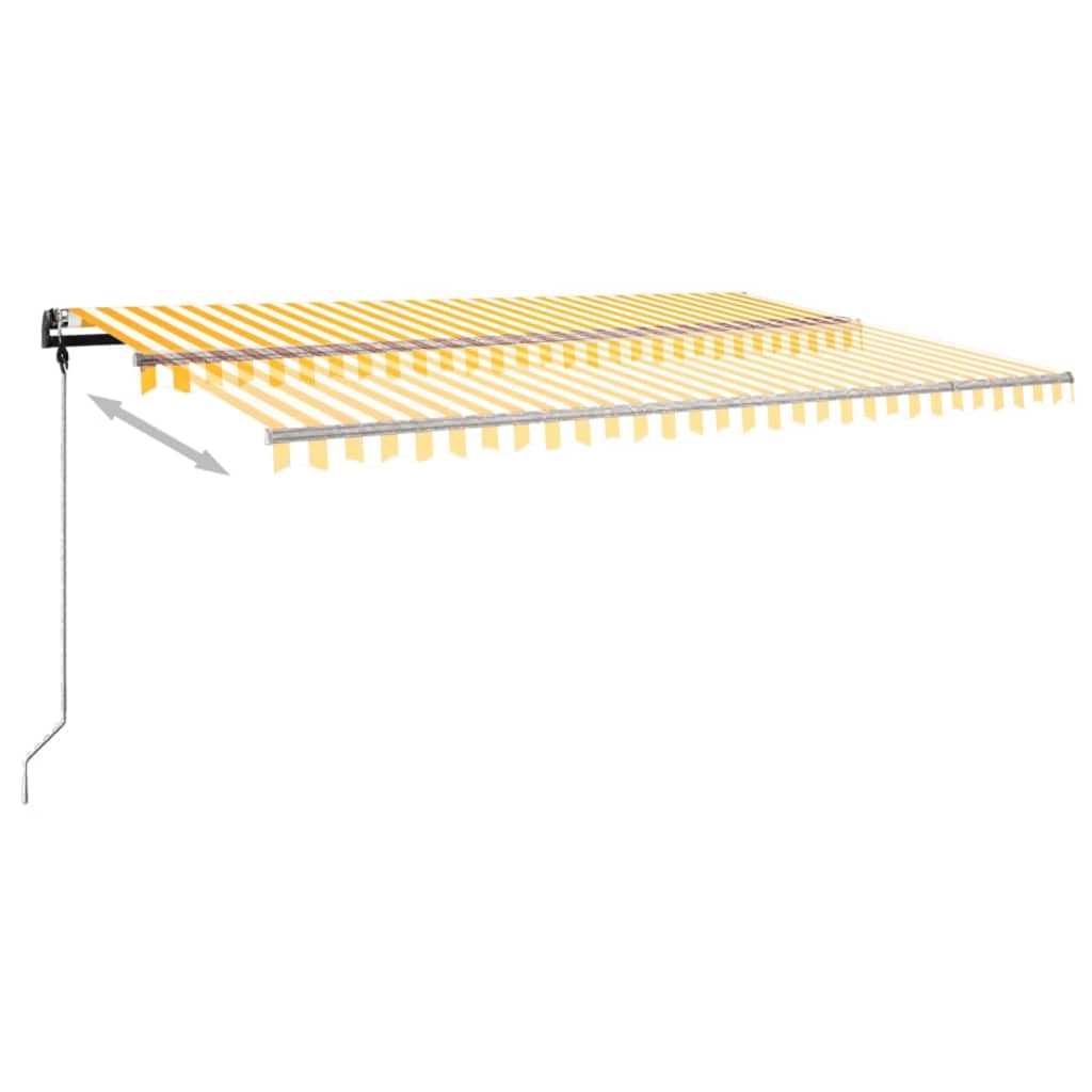 vidaXL Copertină autonomă retractabilă manual galben/alb 500x350 cm