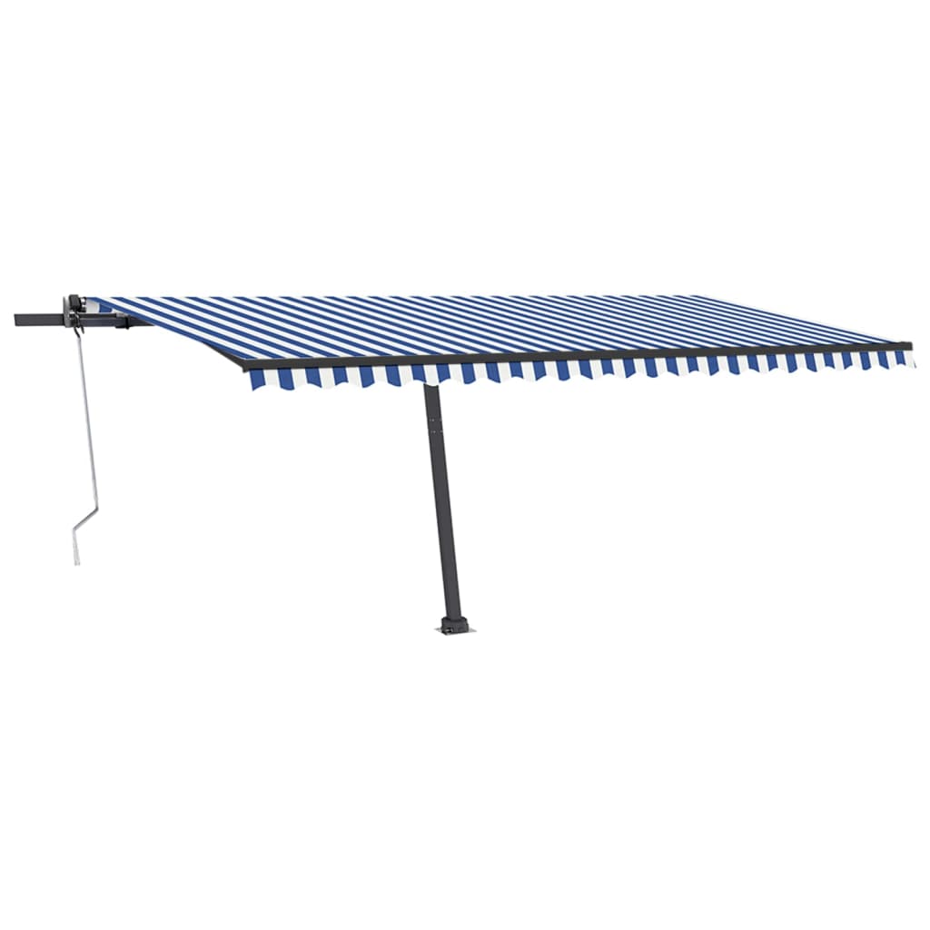 vidaXL Copertină autonomă retractabilă automat albastru&alb 500x350 cm vidaXL Copertină autonomă retractabilă automat albastru&alb 500x350 cm