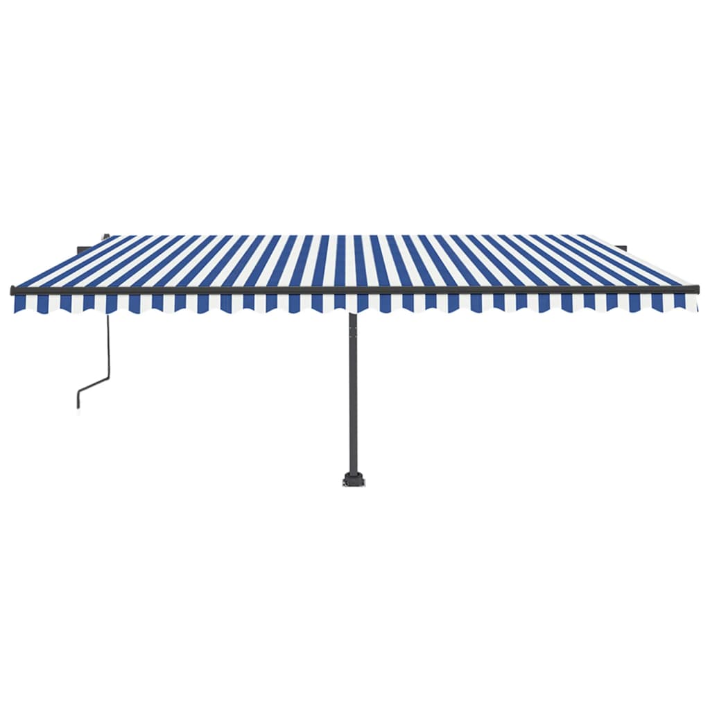 vidaXL Copertină autonomă retractabilă automat albastru&alb 500x350 cm vidaXL Copertină autonomă retractabilă automat albastru&alb 500x350 cm