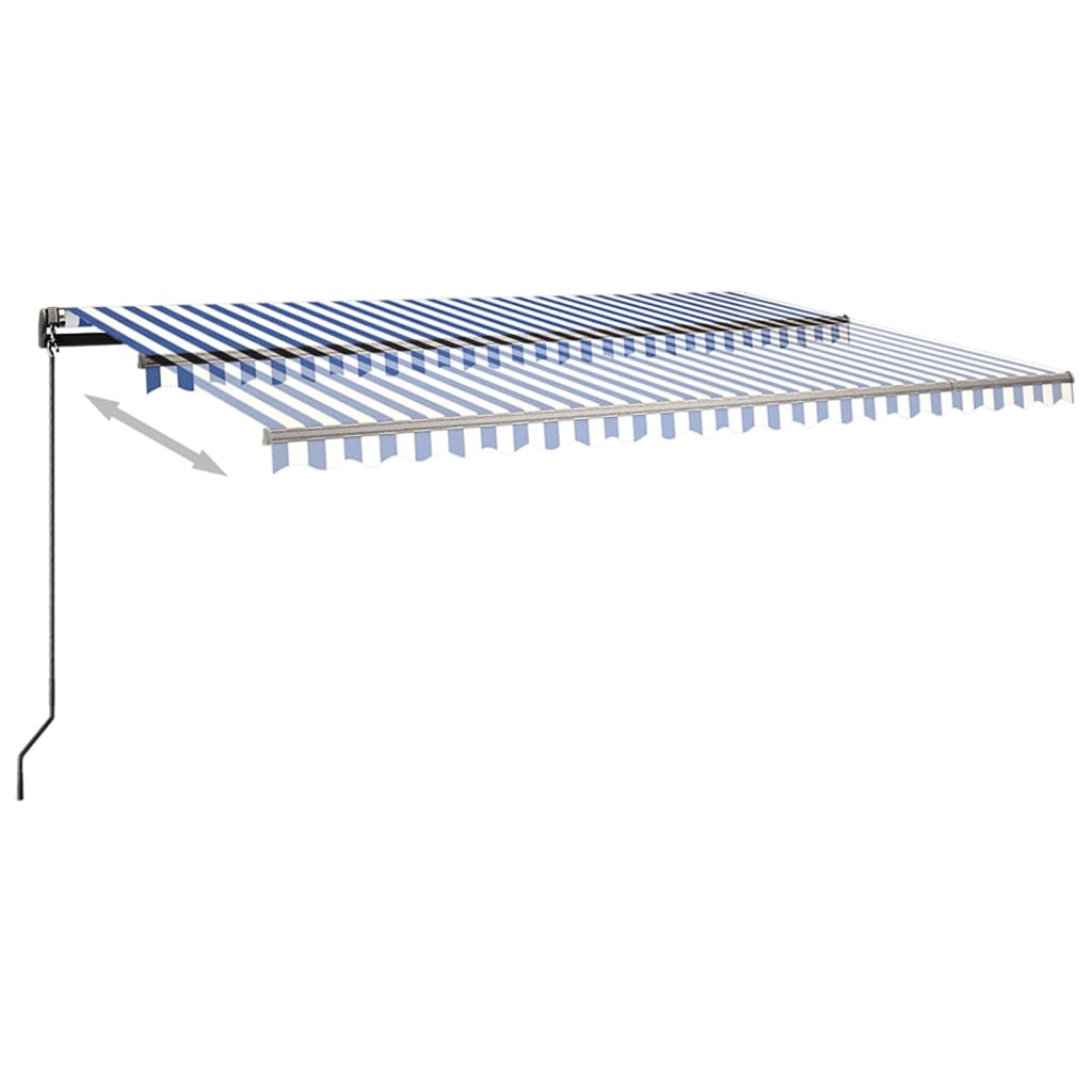 vidaXL Copertină autonomă retractabilă automat albastru&alb 500x350 cm vidaXL Copertină autonomă retractabilă automat albastru&alb 500x350 cm