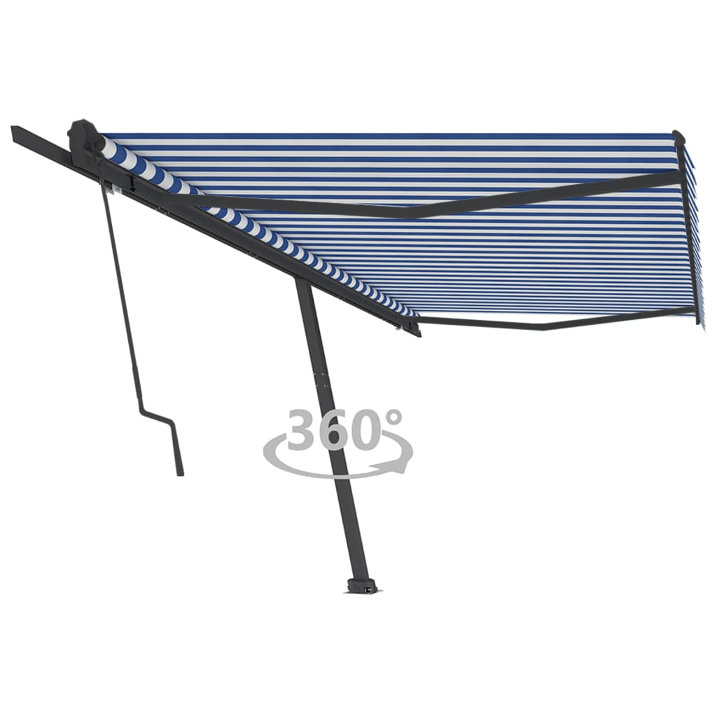 vidaXL Copertină autonomă retractabilă automat albastru&alb 500x350 cm vidaXL Copertină autonomă retractabilă automat albastru&alb 500x350 cm